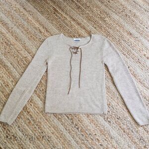 Adele Knitwear S Lightweight Lace-up Sweater Top Timeless Vintage Preppy Fall